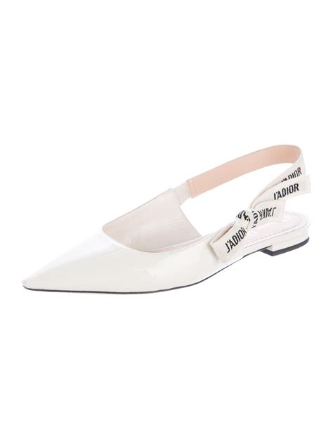 christian dior flat shoes smooth leather white|christian dior slingback flats.